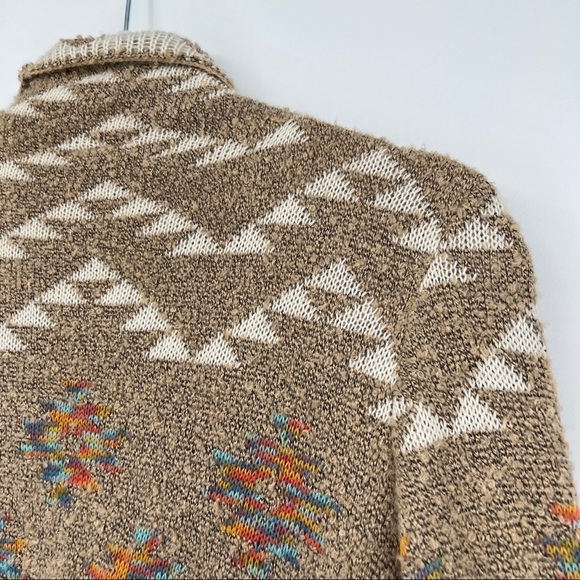 Love On a Hanger Multicolor Western Striped Open Front Beige Knit Sweater - Picture 11 of 11